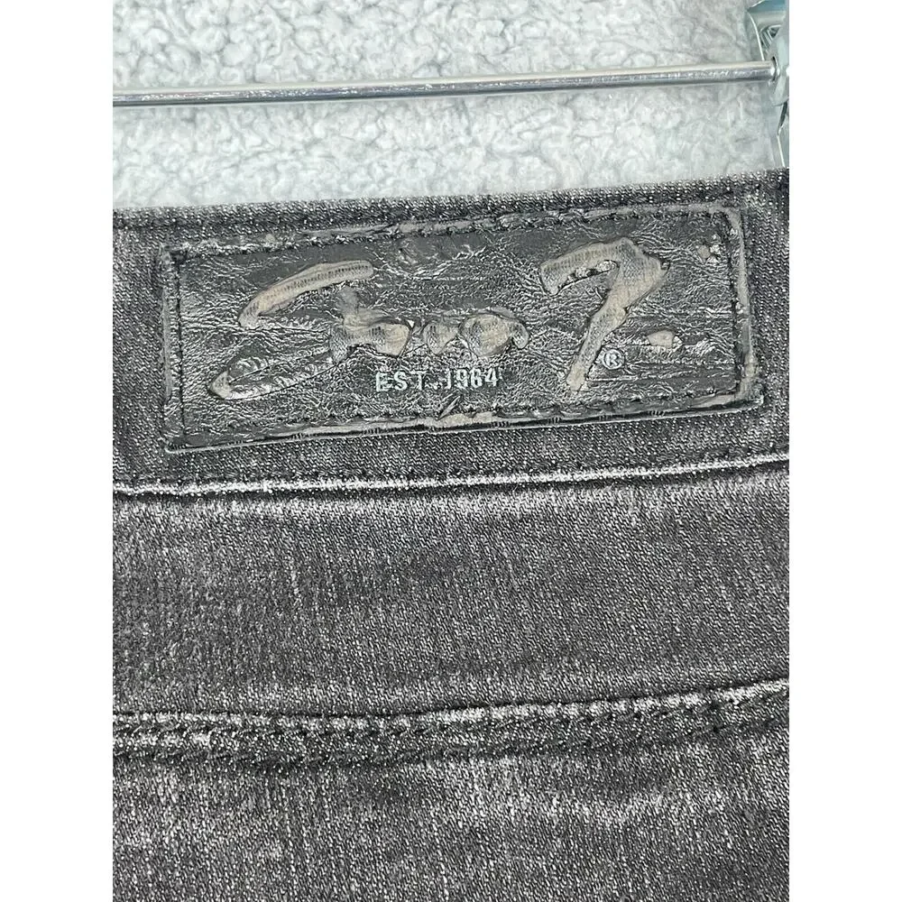 Seven 7 Jeans Stretchy Gems Pockets Size 10 Tapered Seven7 Black Rhinestone